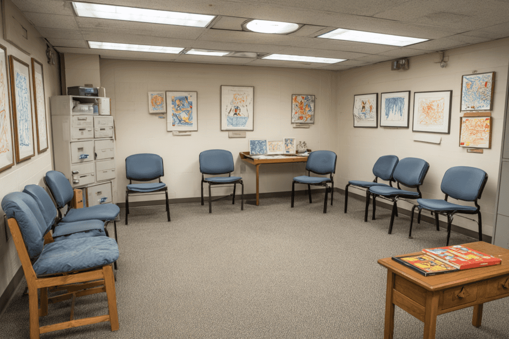 Sala do Treningu Umiejętności Społecznych w Gdyni, przyjazna przestrzeń dla dzieci.